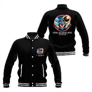 Discover Schipperke Dog Selfie Solar Eclipse Baseball Tees Baseball Jackets