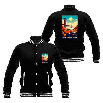 Discover San Francisco vintages Travel Design Baseball Jackets