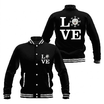 Discover Dog Samoyed Love Snowflake Dog Samoyed Baseball Jackets
