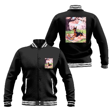 Discover Miniature Pinscher Cherry Blossom Funny Dog Picnic Baseball Jackets