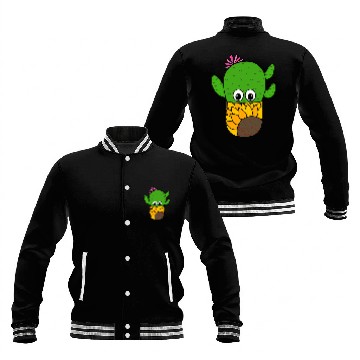 Discover Prickly Pear Cactus In Sunflower Pot Baseball Jackets