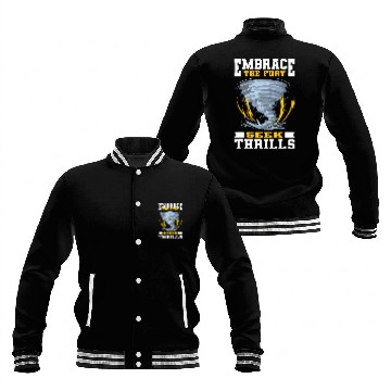 Discover Tornado Chaser Storm Chasing Storm Hunter Meteorologist Baseball Jackets
