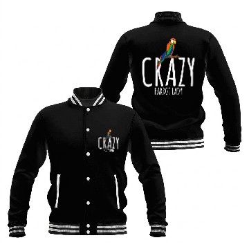 Discover Womens Parrot 3crazys Lady Parrot Baseball Tees Baseball Jackets
