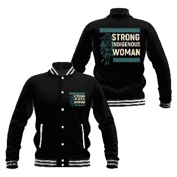 Discover Strong Indigenous Woman Native American 1 Baseball Jackets