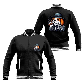 Discover Saint Bernard Gangster Funny Dog Mobster Baseball Tees Baseball Jackets