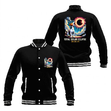 Discover Jack Russell Terrier Dog Howling At Solar Eclipse Baseball Tees Baseball Jackets