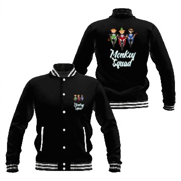 Discover Monkey Tail Wild Primate Biker Squad Motorcycle Monkies Ride Baseball Jackets
