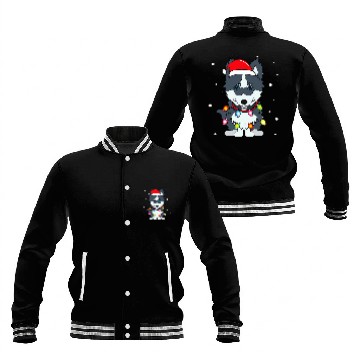 Discover Pomsky Lights Mom Dad Dog Gift Baseball Jackets