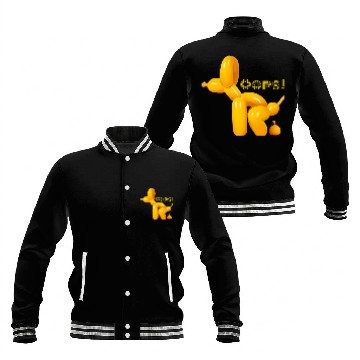 Discover Oops Pop Art Balloon Dog Pooping Baseball Jackets