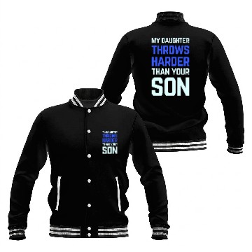 Discover my daughter throws harder than your son funny softball dad 2 Baseball Tees Baseball Jackets