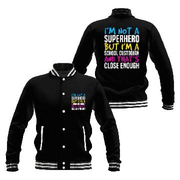 Discover School Custodian Superhero Janitor 22 Baseball Jackets