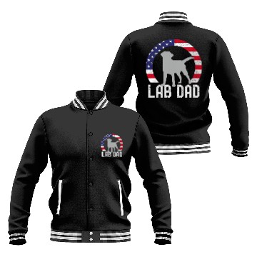 Discover Silver Lab Dad 4th of July Labrador Matching Parents Baseball Tees Baseball Jackets