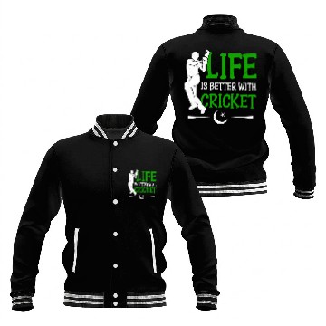 Discover Life Is Better With Cricket Cricketer Cricket Player Baseball Tees Baseball Jackets