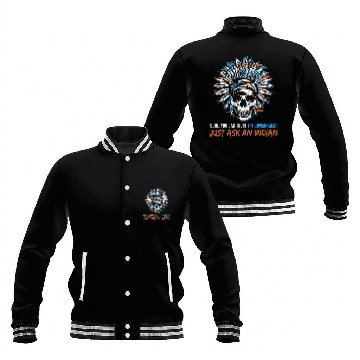 Discover Native American Trust The Government Skull Chief Baseball Tees Baseball Jackets