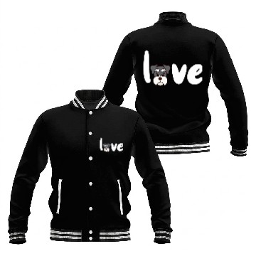 Discover SCHNAUZER DOG LOVE for valentines day Baseball Jackets