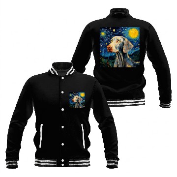 Discover Weimaraner Starry Night For Dog Mom Dog Dad Baseball Jackets