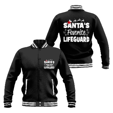 Discover Santas Favorite Lifeguard Funny Christmas Matching Baseball Jackets