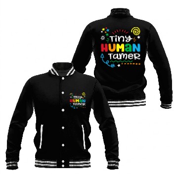Discover Tiny Human Tamer Gift Mom Nanny Babysitter Teacher Baseball Tees Baseball Jackets