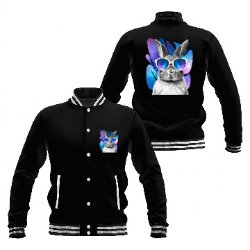 Discover Rabbit Space Glasses Bunny Galaxy Sunglasses Meme Baseball Tees Baseball Jackets