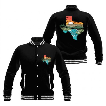 Discover Texas Outdoors vintages Nature Illustration Graphic Zip Baseball Jackets