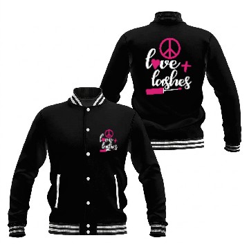 Discover Peace love and lashes Baseball Jackets