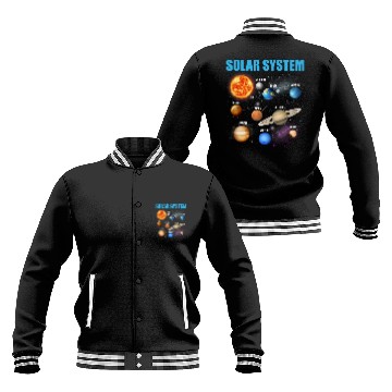 Discover Solar System Planets Science Space Astronaut Boys Girls Kids Baseball Jackets