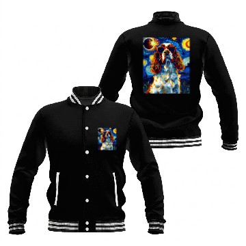 Discover Total Solar Eclipse English Springer Spaniel Dog Baseball Jackets