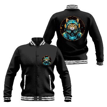 Discover Space Cat Funny Galaxy Astronaut Cats Cosmic Kitten Zip Baseball Jackets