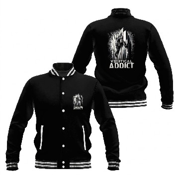 Discover Vertical Addict Rock Climbing Funny Graphic Tees Baseball Jackets