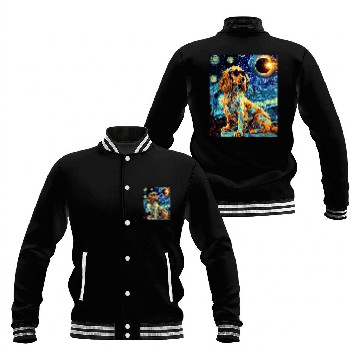 Discover Total Solar Eclipse Welsh Springer Spaniel Dog Baseball Tees Baseball Jackets