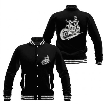 Discover Motorcyclist skeleton Baseball Tees Baseball Jackets