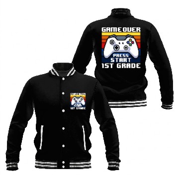 Discover Back to School Funny Game Over Teacher Student Controller 10 Baseball Jackets