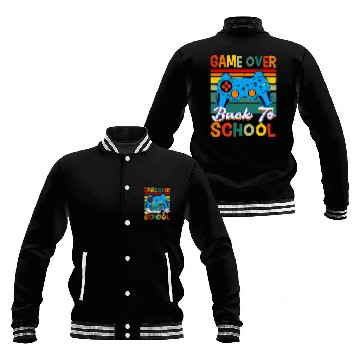 Discover Back to School Funny Game Over Teacher Student Controller 1 Baseball Jackets