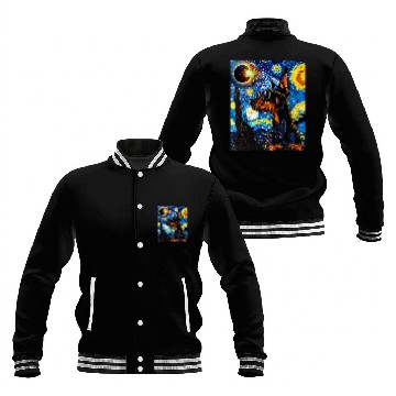 Discover Total Solar Eclipse Doberman Dog Baseball Jackets