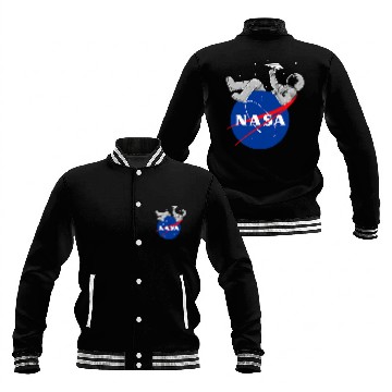 Discover NASA Astronaut play with paper plane Logo Baseball Jackets