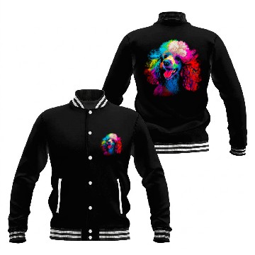 Discover Rainbow Poodle Designer Baseball Tees Baseball Jackets