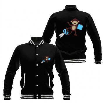 Discover Monkey going back to school 3 Baseball Jackets