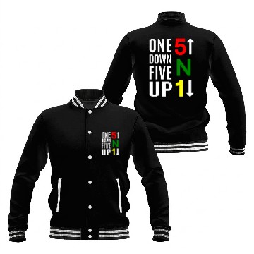 Discover One Down Five Up Motorcycle Gear Shift Transmission Biker Zip Baseball Jackets