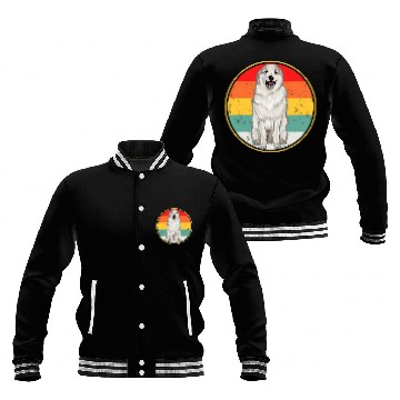 Discover vintages Retro Sunset Great Pyrenee Dog Baseball Jackets