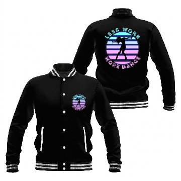 Discover Less Work More Dance 2Hip Hop Freestyle Dancer Retro Sunset Baseball Jackets