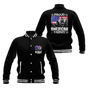 Discover Lofty American Farmer 2US Flag Lovable Pleasant Quote Baseball Jackets