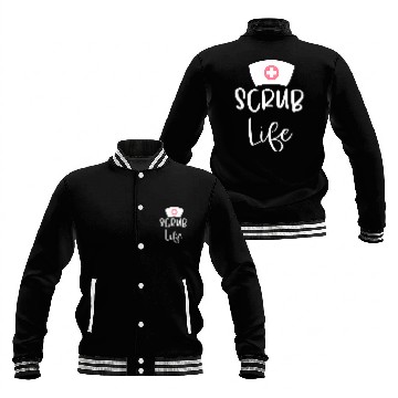 Discover Funny Scrub Life RN nurses Practitioner Nursing Student Baseball Tees Baseball Jackets