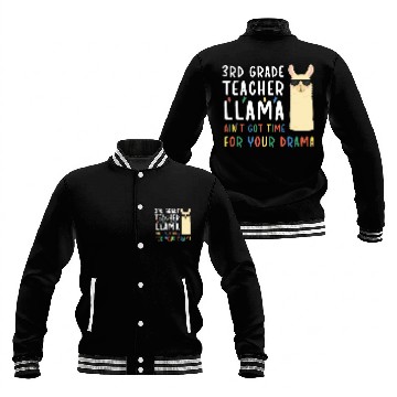 Discover 3rd Grade Teacher Llama Third Grade Teacher Baseball Jackets