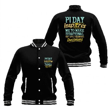 Discover Funny Inspire Pi Day Motivational Math Student Baseball Jackets