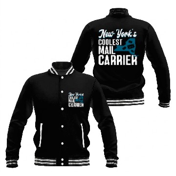 Discover New Yorks coolest mail carrier postal worker mail lady Baseball Jackets