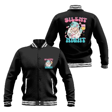 Discover Retro Silent Night ICU nurses Christmas Intensive Care Unit 1 Baseball Jackets