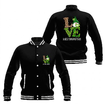 Discover Reception Supervisor Love St Patricks Day Gnome Leopard Baseball Tees Baseball Jackets