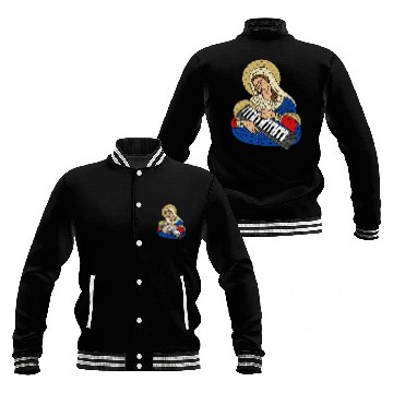 Discover Synth Virgin Mary Analog Producer Techno DJ Techno Baseball Tees Baseball Jackets