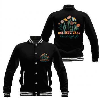 Discover Groovy Wildflower Multicultural Therapist Tees Baseball Jackets