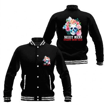 Discover Karate Mom Nicest Mean Candy Skull Baseball Tees Baseball Jackets
